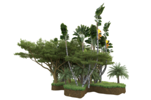 Realistic forest isolated on transparent background. 3d rendering - illustration png