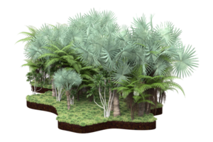 Realistic forest isolated on transparent background. 3d rendering - illustration png