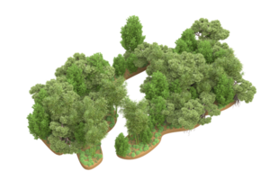 forêt réaliste isolée sur fond transparent. rendu 3d - illustration png