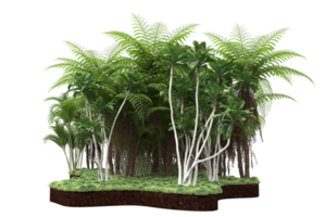 Realistic forest isolated on transparent background. 3d rendering - illustration png