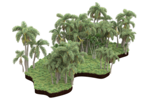 Realistic forest isolated on transparent background. 3d rendering - illustration png