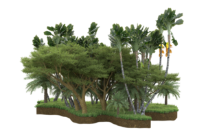 Realistic forest isolated on transparent background. 3d rendering - illustration png