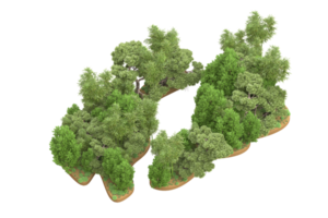 Realistic forest isolated on transparent background. 3d rendering - illustration png