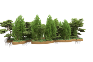 Realistic forest isolated on transparent background. 3d rendering - illustration png