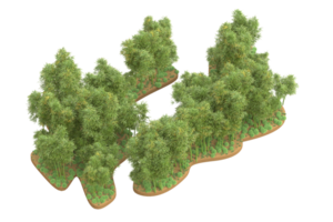 Realistic forest isolated on transparent background. 3d rendering - illustration png