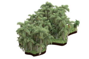 Realistic forest isolated on transparent background. 3d rendering - illustration png