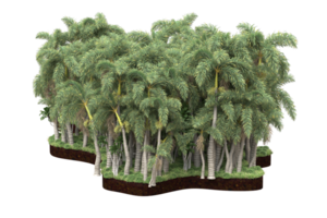 Realistic forest isolated on transparent background. 3d rendering - illustration png