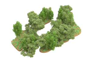 realistico foresta isolato su trasparente sfondo. 3d interpretazione - illustrazione png