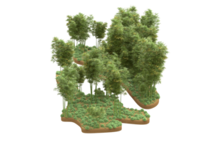 Realistic forest isolated on transparent background. 3d rendering - illustration png