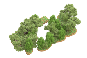 Realistic forest isolated on transparent background. 3d rendering - illustration png