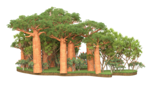 forêt réaliste isolée sur fond transparent. rendu 3d - illustration png