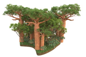 Realistic forest isolated on transparent background. 3d rendering - illustration png