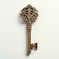 AI generated 3d key model with white background photo