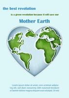 Poster's campaign of World earth day in line art and watercolors style with slogan and wording of earth day on blue background. vector