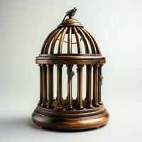 AI generated 3D miniature model of a bird cage photo