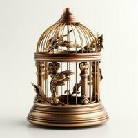 AI generated 3D miniature model of a bird cage photo