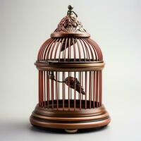 AI generated 3D miniature model of a bird cage photo