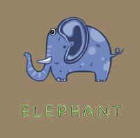 Illustration of a cute baby elephant Animal sticker. vector