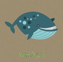 design Cute whale. small  for stock. Vector