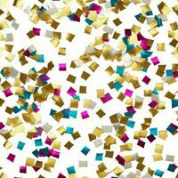 AI generated The foil metalic sparkle confetti scattered across a clean white background. photo