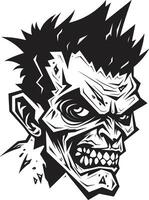 Undead Mascot Zombie Character Design Zombie Spirit Emblem Mascot Vector