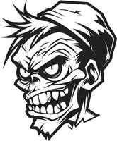 Undead Zombie Emblem Mascot Vector Zombie Mascot Impression Vector Design