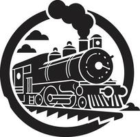 negro vector histórico rieles icono antiguo mundo tren rutas vector diseño