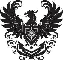 elegante bandera vector icono real león negro emblema