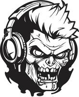 Ghastly Sonic Vibes Stylish Zombie Icon Zombie Sonic Harmony Headphone Design Art vector