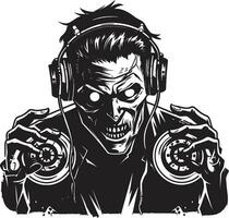 macabro mezcla Maestro zombi vector zombi DJ resonancia vector diseño