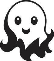 Ebony Ectoplasm Black Vector Ghost Enchanting Apparition Cute Ghost Icon