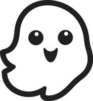 Adorable Apparition Cute Ghost Icon Playful Phantasm Black Ghost Vector