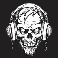 Ghastly Sonic Vibes Stylish Zombie Icon Zombie Sonic Harmony Headphone Design Art vector