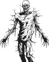 Zombie Resurgence Pose Full Body Vector Spectral Undead Form Vector Design