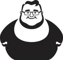 obeso oráculo negro logo diseño ilustrando obesidad gordito encanto oscuro icono para peso cuestiones conciencia vector