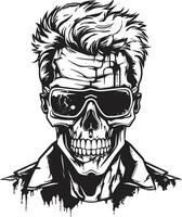 Zombie Mechanization Cyborg Vector Icon Augmented Zombie Tech Vector Design