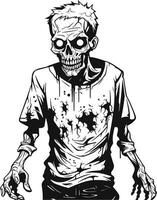 Zombie Marching Icon Vector Representation Dreadful Vector Characterization Full Body Zombie