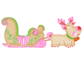 sleigh sled and christmas reindeer png