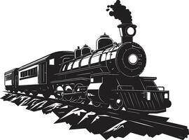 Antique Transport Lines Vector Black Design Nostalgic Journey Tracks Black Vector Icon