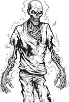 Ghastly Full Body Zombie Icon Vector Zombie Fury Unleashed Vector Design