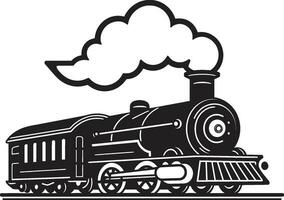 Black Vector Historic Rails Icon Old World Train Routes Vector Design