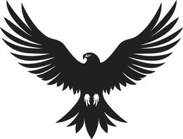 elegante pájaro de presa vector águila icono depredador majestad negro águila diseño