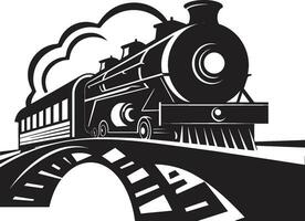 Old Time Rail System Vector Black Design Classic Railway Journey Black Vector Icon