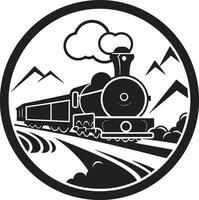 eterno ferrocarril aventuras vector diseño vapor locomotora gloria negro icono