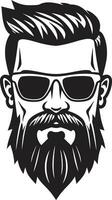 Indie Icon Black Vector Art Celebrating Artistic Rebellion Lumbersexual Chic Monochromatic Vector Portrait of Bearded Flair