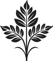 tropical botánico esencia negro vector icono tropical deleite vector diseño