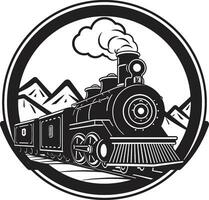 vapor locomotora gloria negro icono antaño ferrocarril encanto vector negro diseño