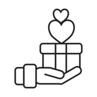 Hand giving gift icon transparent background png