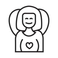 Girl with love icon transparent background png