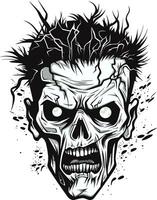 zombies monstruoso diseño vector icono zombies revoltoso visión loco cráneo